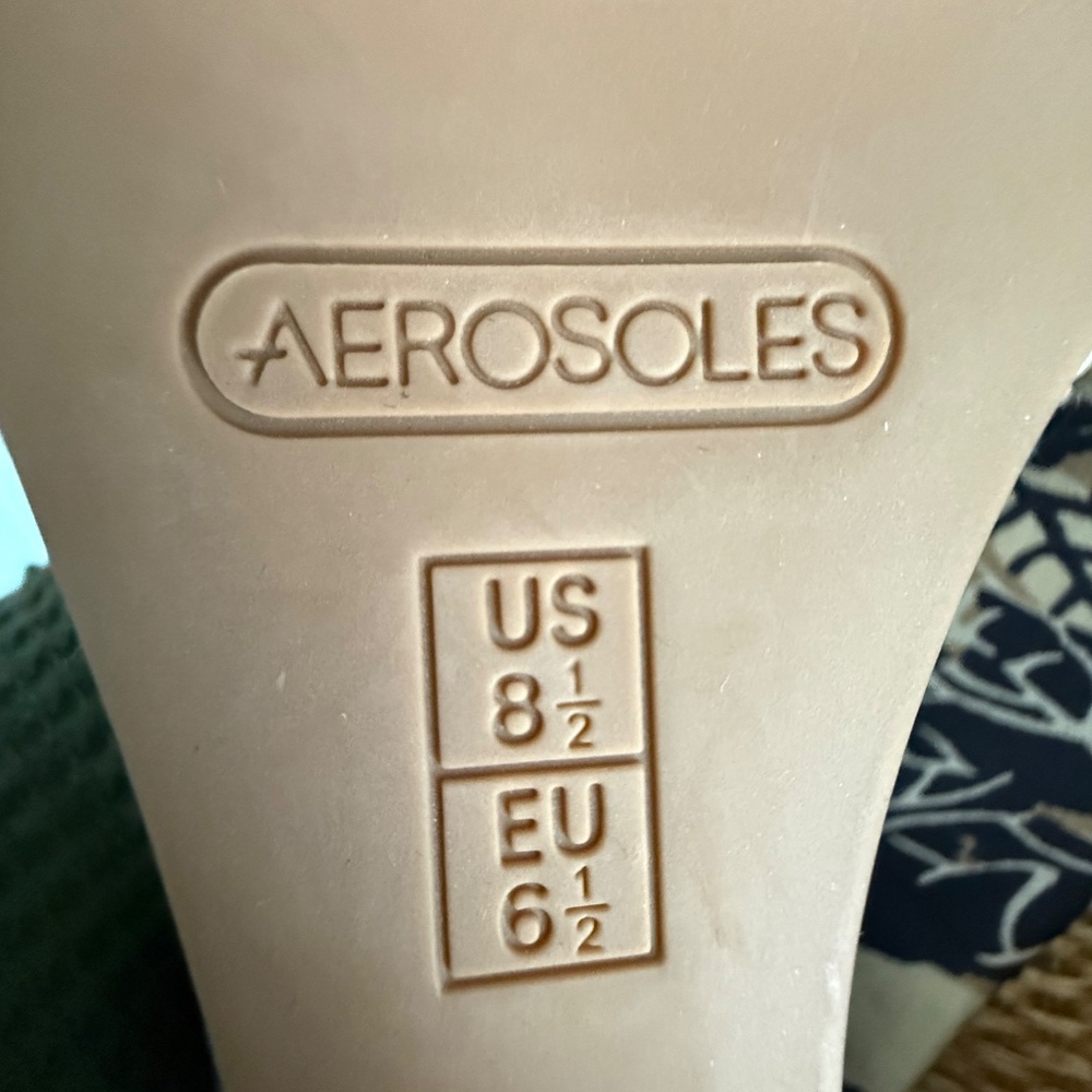 Aerosoles Shipmate Heelrest Wedge Shoes Blue Tan Leaf Print Size 8.5 - Picture 9 of 13